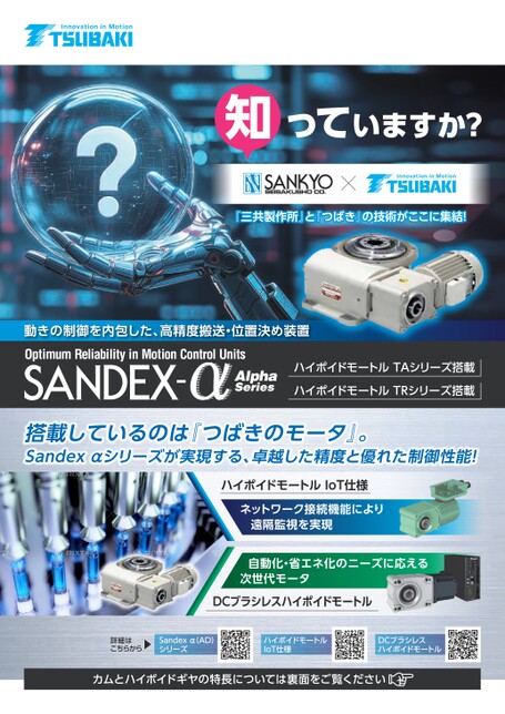 三共製作所SANDEX-αとつばきハイポイドモートルがコラボレーション