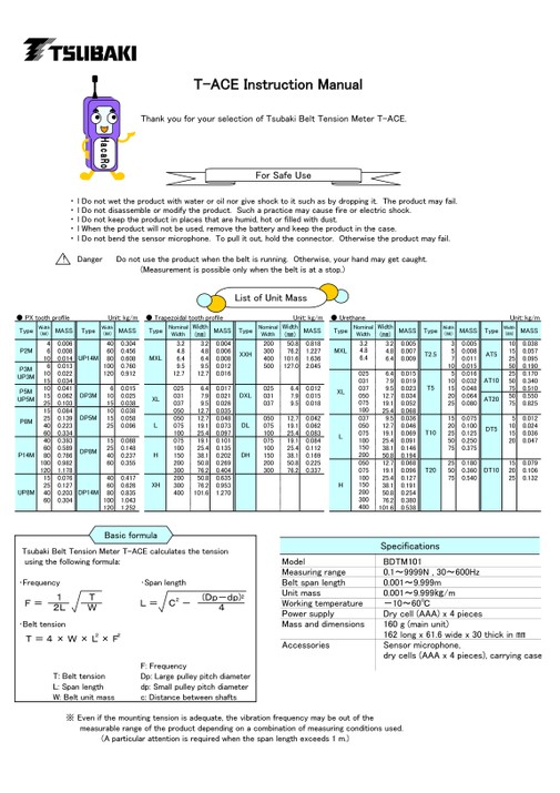 同步帶張緊測試器 T-ACE (BDTM101)（販賣中止商品）