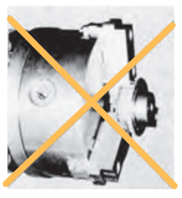 請絕對避免法蘭部分的夾緊。