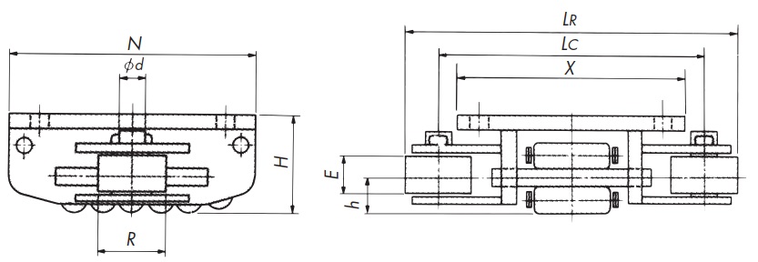 横ガイドローラ付