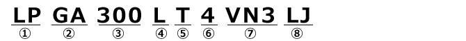 型號表示例LPGA300LT4VN3LJ